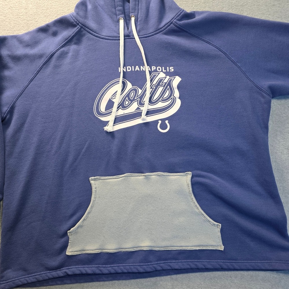 Indianapolis Colts Hoodie Sweatshirt Women 3X Blue Cropped NFL Pullover Fanatics